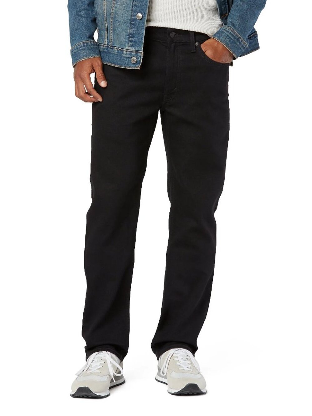 New Men's Signature by Levi Strauss Straight Ultimate Flex Jeans Gothic Black